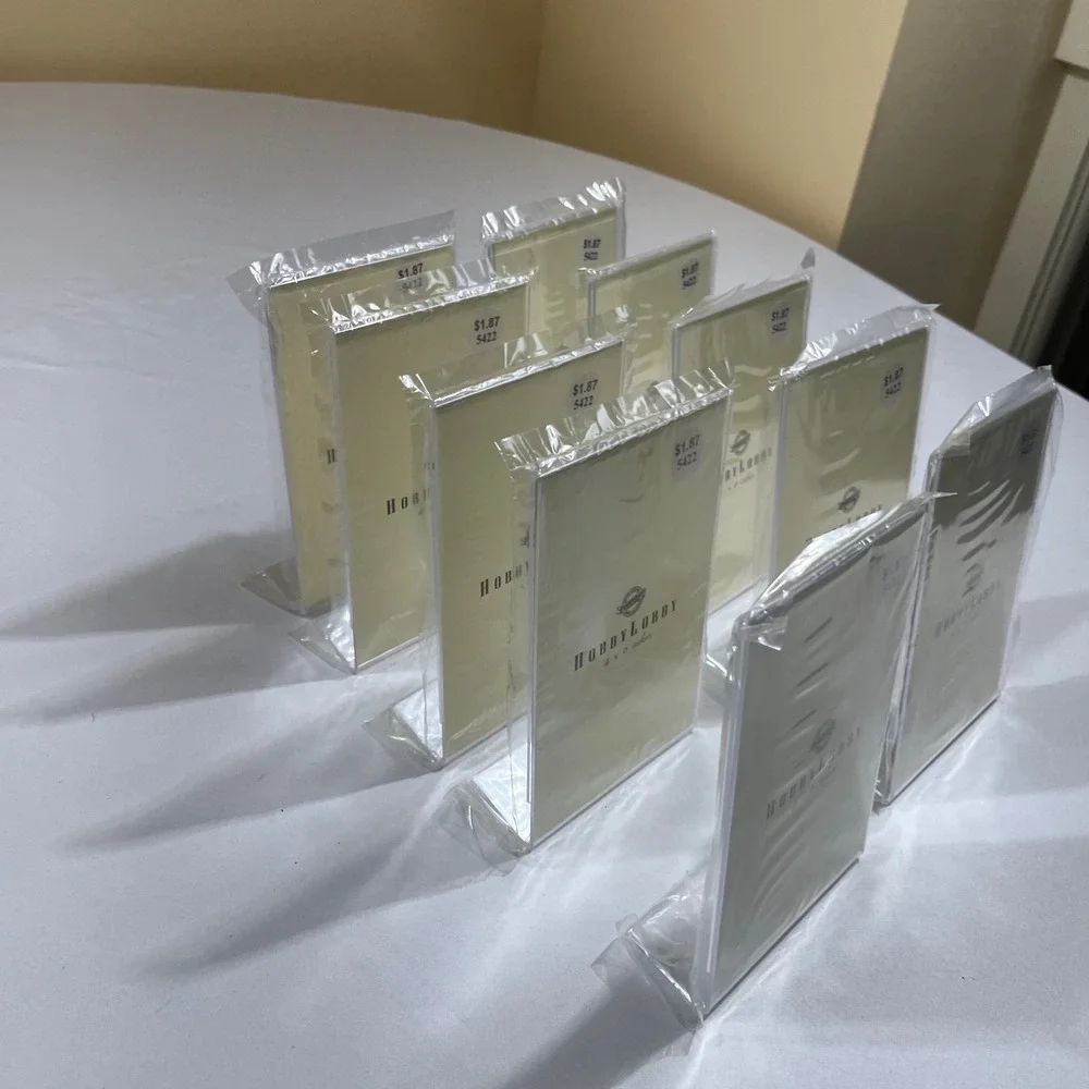 Hobby Lobby Acrylic Sign Holder Set 10pc 4x6 Clear Slant Back Table Top Frame